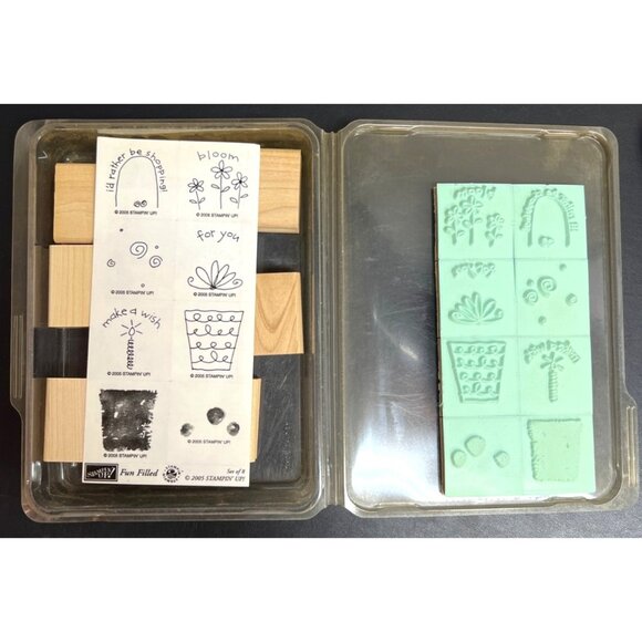 VTG NEW Stamping Up! "Fun Filled" Spring Flower WM Rubber Stamp Set - Picture 1 of 2